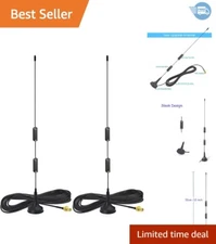 Omni-directional VHF UHF Antenna with Magnetic Base - 2 Pack for Two Way Radios