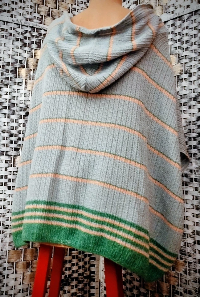 Suéter poncho Free People brilho brilhante boho hippie cigano lounging M/G - Imagem 3 de 4