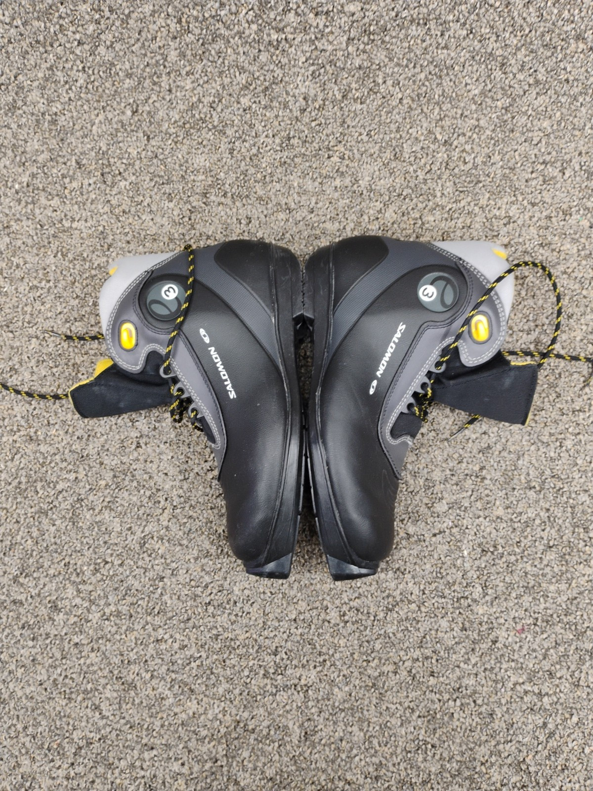 Scarponi da sci di fondo Salomon e3 OTTIMI uomo 6 nero giallo profilo SNS