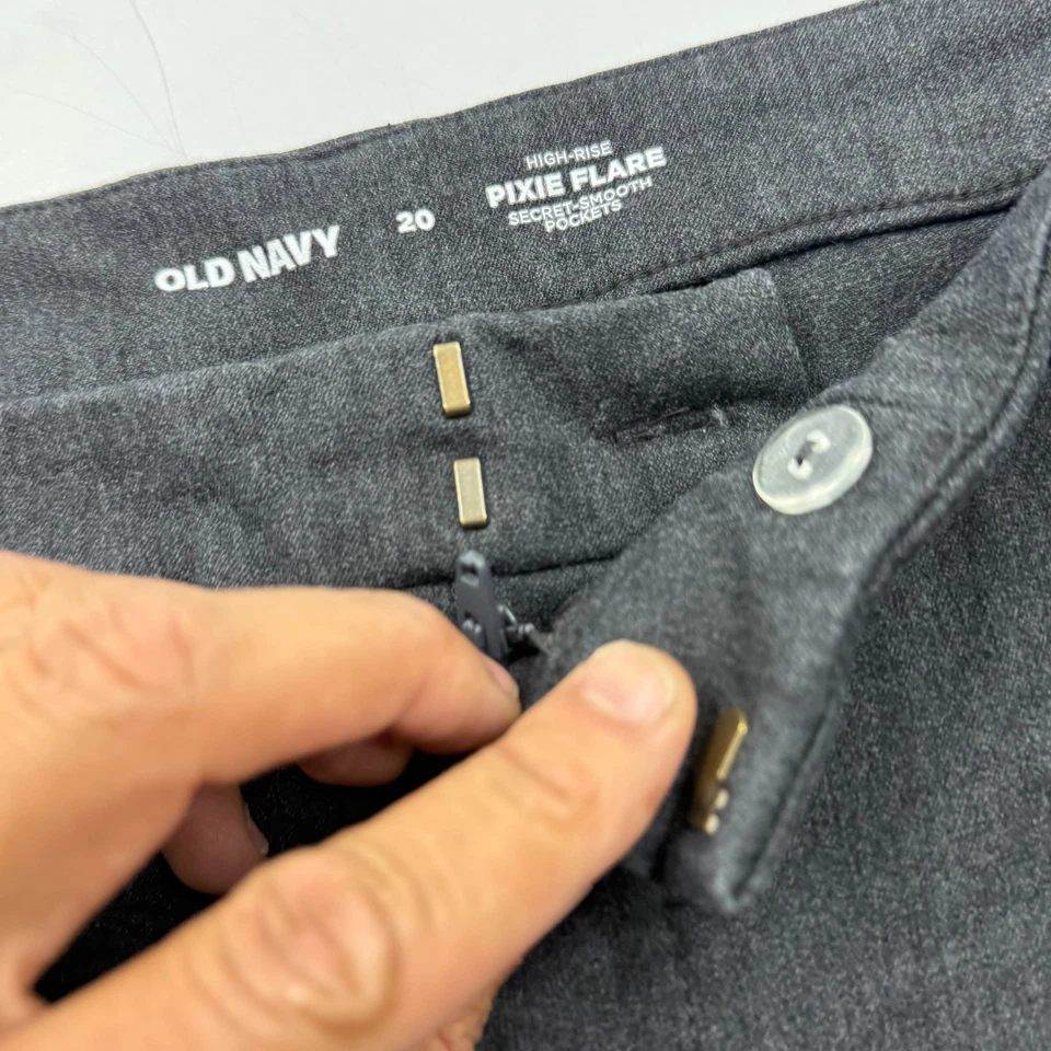 Pantalón acampanado Pixie vintage azul marino talla 20 negro elástico algodón acampanado pierna Foto 3 de 4