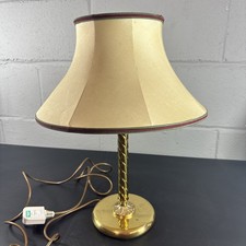 vintage brass barley twist column table lamp & Shade... English Brassware 42cm h