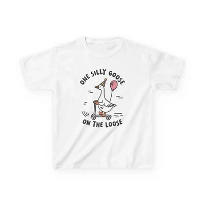 Kids Tee One Silly Goose On The Loose, Funny Toddler Shirt