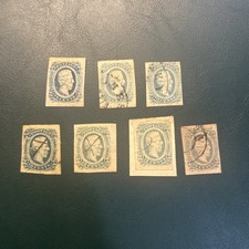 Lot of 7 CSA Stamps Confederate States of America Jefferson Davis