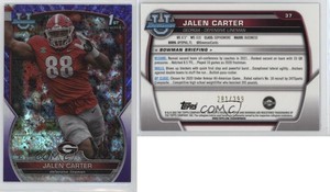 2022 Bowman U Chrome Purple Mini-Diamond Refractor /399 Jalen Carter #37