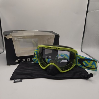 Oakley O Frame 2.0 Pro MX Goggles Green Blue w/ Box & Bag EUC