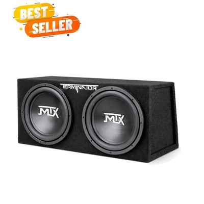 Dual 12-Inch Subwoofers with Loaded Enclosure, 1200W Max Power, 400W RMS, Ter...