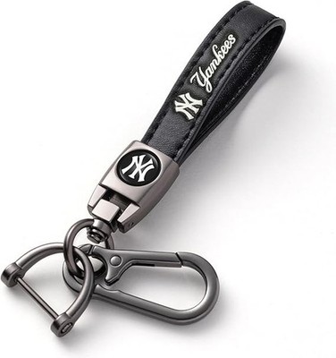 Leather Keychain NY Baseball Car Keyring Key Fob Holder Gift Men Women