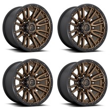 Set 4 Fuel D681 Rebel 20x10 8x6.5 Bronze Black Bead Ring Truck Wheels 20 -18mm