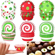 Didaey 600 Pcs Christmas Party Cupcake Liners Christmas Paper Baking Cups Min...