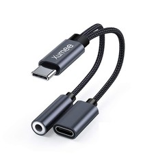 USB Type C to 3.5mm Headphone and Charger Adapter, 2-in-1 USB C to Aux Audio ...