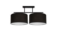 Deckenleuchte Stoff Schlafzimmer Schwarz Weiß E27 L:70 Cm Flur Deckenlampe