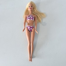 Palm Beach Barbie Doll 53457 Nude Printed on Suit Blonde Blue Eye Dated 1999