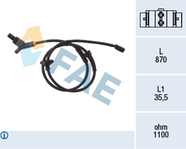 Abs Sensor Raddrehzahl Fae 78015 FüR 6N2 Vw Seat 6V2 6V5 Cordoba Classic 6N1 3 2-image