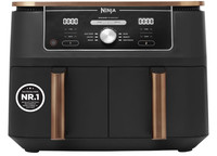 Ninja Foodi MAX Dual Zone AF400EUCP HeißLuftfritteuse 9,5L 2 FäCher Kupfer/Black