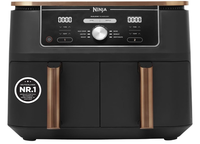 Ninja Foodi MAX Dual Zone AF400EUCP HeißLuftfritteuse 9,5L 2 FäCher Kupfer/Black