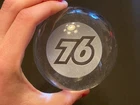 Vintage Union 76 Ball Glass Advertising Paperweight