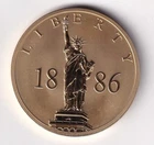 2016 STATUE OF LIBERTY "1886" Coin Medal Layered 24k Gold 40mm PROOF COA 16