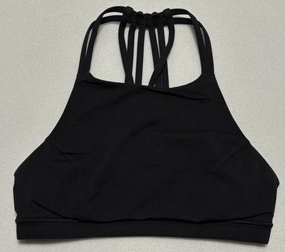 Lululemon Womens Black Slide With Me Strappy Activewear Sports Bra No Pads 6