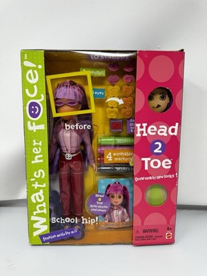 Mattel What s Her Face Fashion Party Sweet Doll Customizable Blank Face NIB