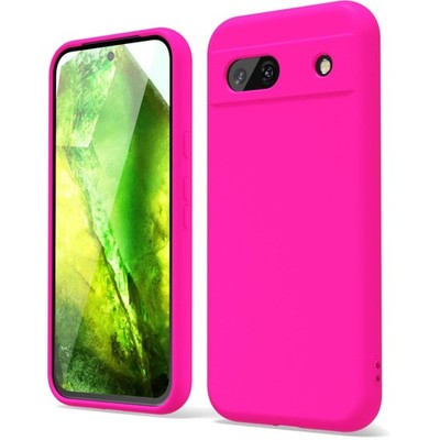 Pixel 8a Hülle Silikon Neon Pink Glitzer Slim Stoßfest Handyschutz Gummi