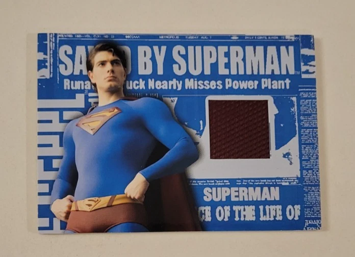 2006 SUPERMAN RETURNS Brandon Routh SUPERMANS CAPE COSTUME WORN CARD NM/MT Topps - Image 2 of 4