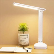 Dimmable LED Desk Light Touch Sensor Table Bedside Reading Lamp USB Rechargeable