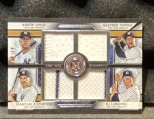 2020 Topps Museum Quad Relics Yankees Judge Torres Stanton LeMahieu FPR-JTSL /99