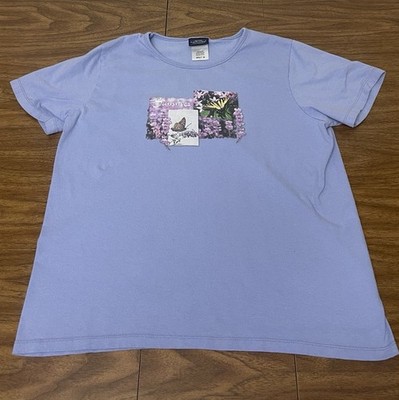 Vintage Sonoma Summer Butterfly and Flower T-Shirt Size M Women s