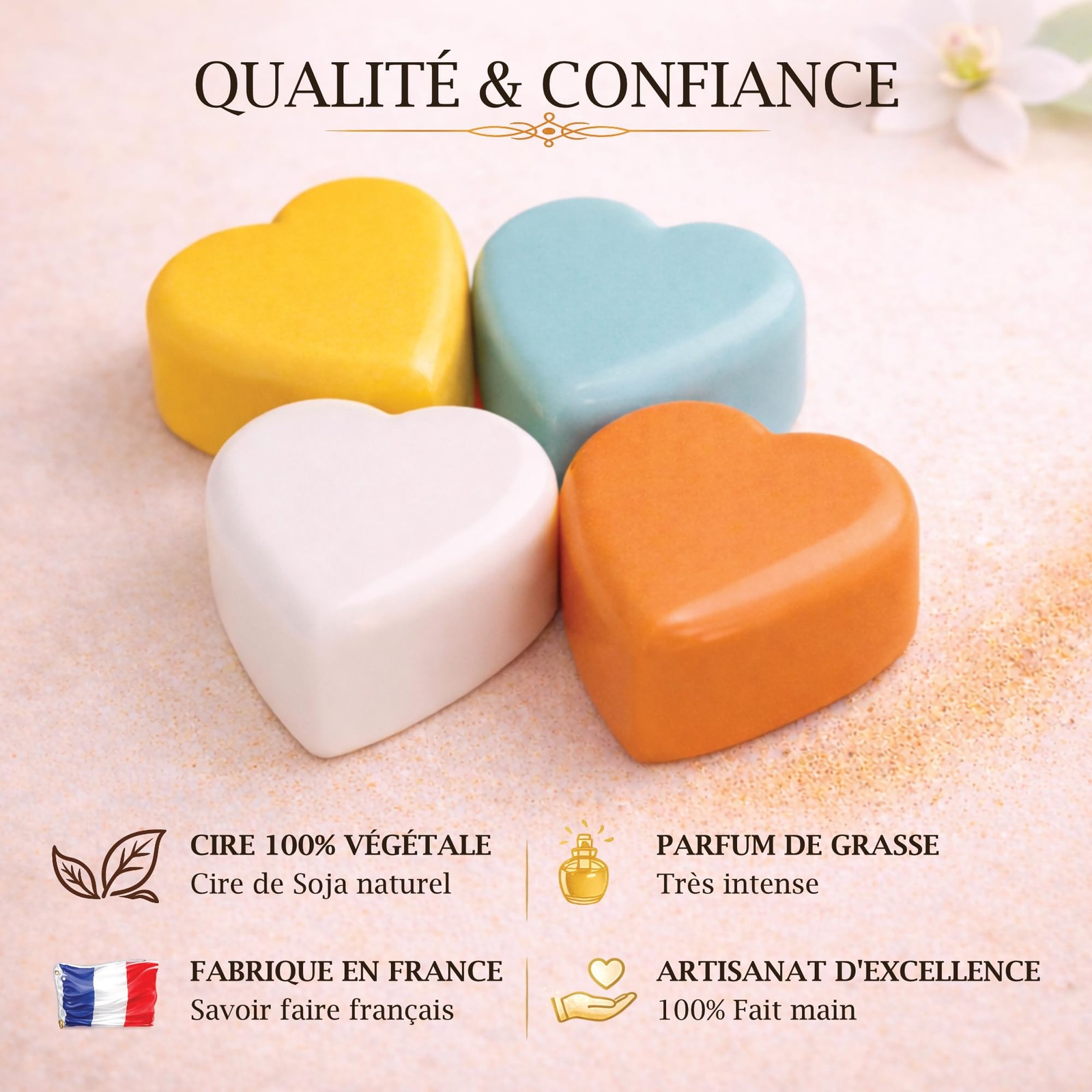 Cire parfumée pour brûleur de qualité artisanale à base d'extraits de Grasse