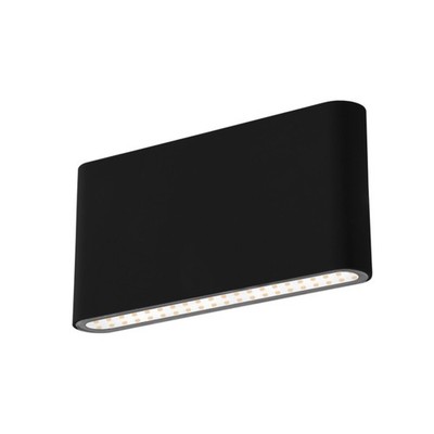 LED Design Wandleuchte FORMA schwarz - 12W IP54  3000K extra flach