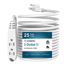 Best K KASONIC - 25-Feet 3 Outlet Extension Cord UL Listed, 16/3 SJTW 3-Wire