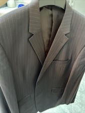 MENS BROWN PINSTRIPE SUIT IN 38R