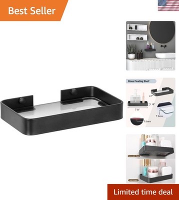 Small Bathroom Shelves Glass Floating Shelf Wall Organizer 8 Inch