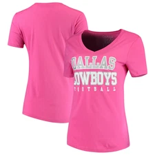 Dallas Cowboys NFL Women's Pink Practice Glitter Lollipop T-Shirt, Large