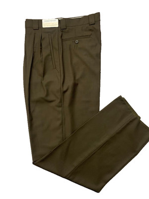 Giorgio Ferraro NWT Mens Pleated Dress Pants 34 Waist Olive Brown Unhemmed