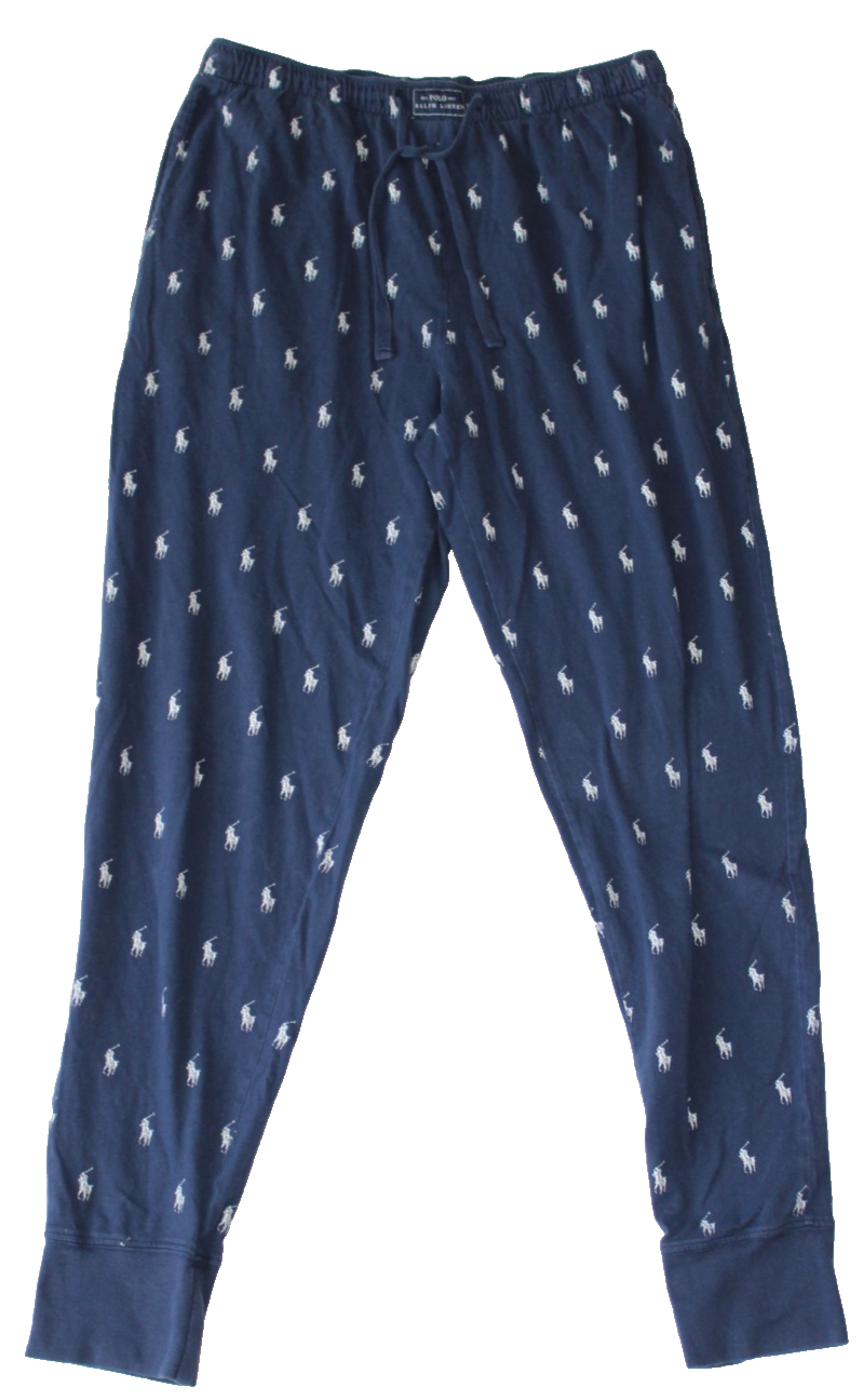 Polo Ralph Lauren Men's Pajama Pants Size M Navy Blue Sleepwear 100% Cotton