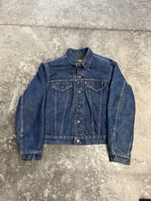 Vintage Men’s 1970s Deep Indigo Levi Trucker Jacket-Fits Like Small-Made in USA