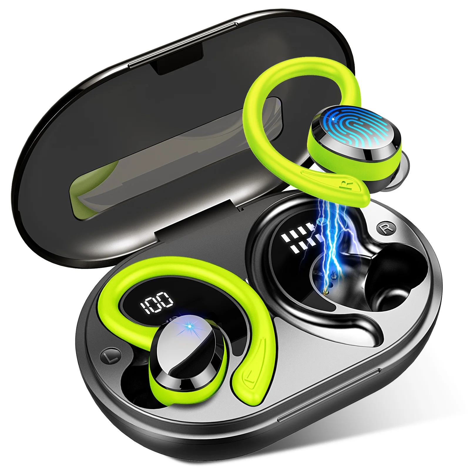 Wireless Bluetooth 5.3 Earbuds with Stereo Bass and Noise Cancelling Mic-image