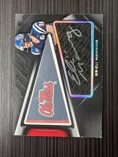 ELI MANNING 2009 UD BLACK COLLEGIATE PENNANT AUTO 09/10 ARCHIE UNSIGNED OLE MISS