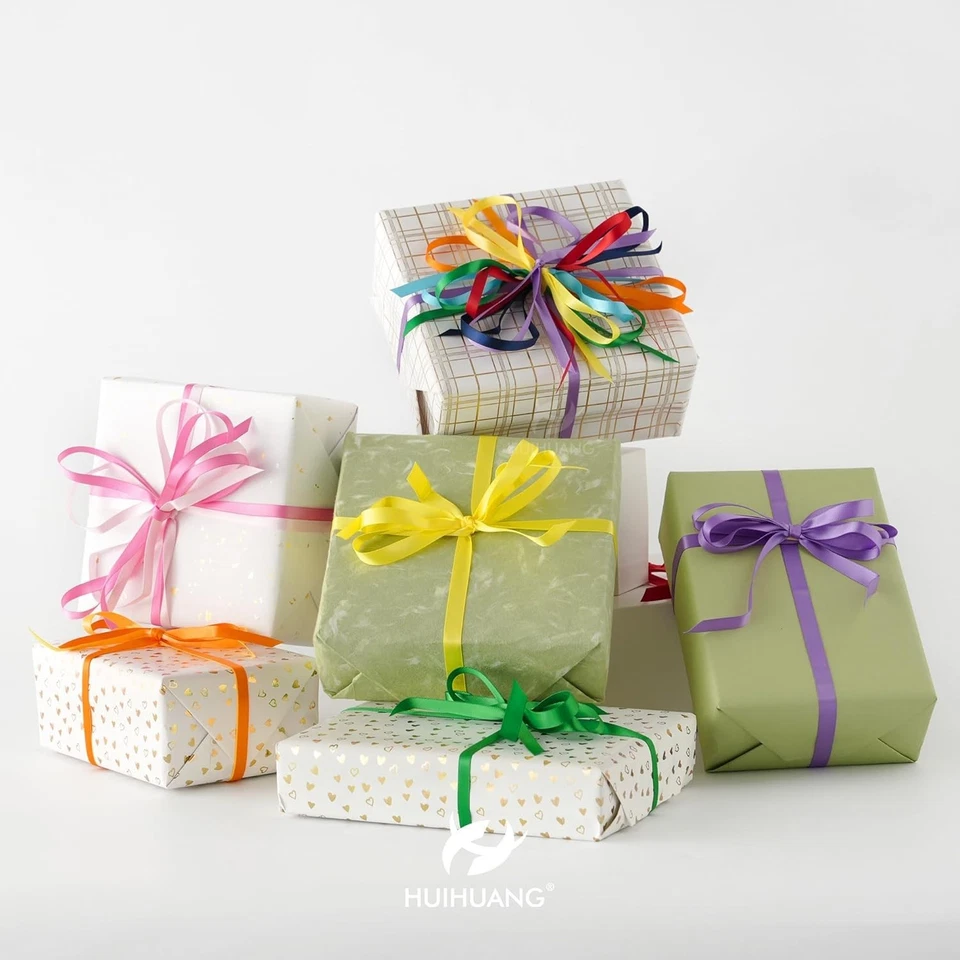 1/4 inch Satin Ribbon Assorted Double-Faced Satin Fabric Ribbon Pack 40 Yards - Image 4 of 4