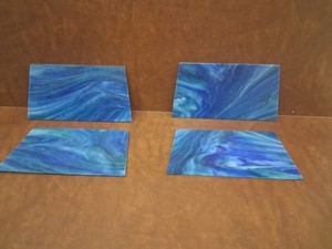 4 Pcs Of Vintage Stain Glass For Lighting/ Projects