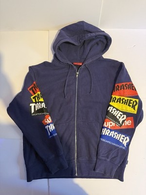 Supreme Hoodie Thrasher Men's Sweatshirt zip up size small