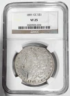 Coin 1891 CC Morgan 90% Silver Dollar NGC VF 25 KM 110 ASW 0.7734
