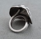 Vtg STERLING Silver ONYX Large MODERNIST RING Size 6.5 Unique Band - 1 3/8" Tall — photo 6