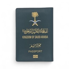 Cartera/soporte para pasaporte de viaje artesanal de cuero genuino de Arabia Saudita