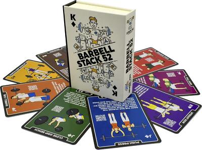 Barbell Stack 52 Exercise Cards Weight Lifting Workout Game 52 Cards
