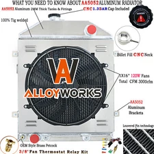 4 Row Radiator Shroud Fan Fit 42-48 Ford Deluxe Coupe Super Ford Configuration