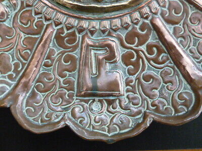 Buy Antique Tibet Tibetan Buddhist Nepal Copper And Brass Wall Plaque Bowl, Sanskrit