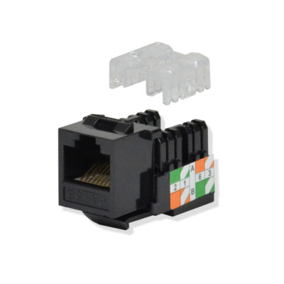 5 pack lot Keystone Jack Cat5e Black Network Ethernet 110 Punchdown 8P8C