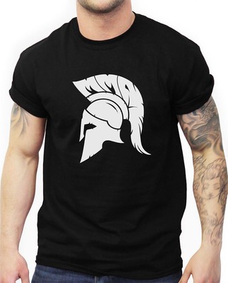 HERREN MMA TRAINING T-SHIRT SPARTAN HELM TROJANER KRIEGER GYM WORKOUT TOP KLEIDUNG